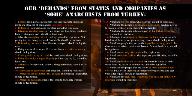 Nasze ‘żądania’ wobec państw i kapitalizmu – ‘jacyś’ anarchiści z Turcji