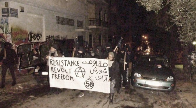 Ateny, Grecja: Raport z demonstracji na Egzarchii (14.01)