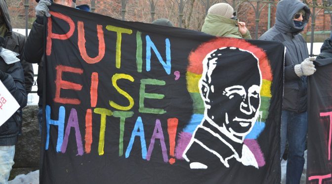 Helsinki, Finlandia: Akcja solidarnościowa z rosyjskimi anarchistami (wideo)
